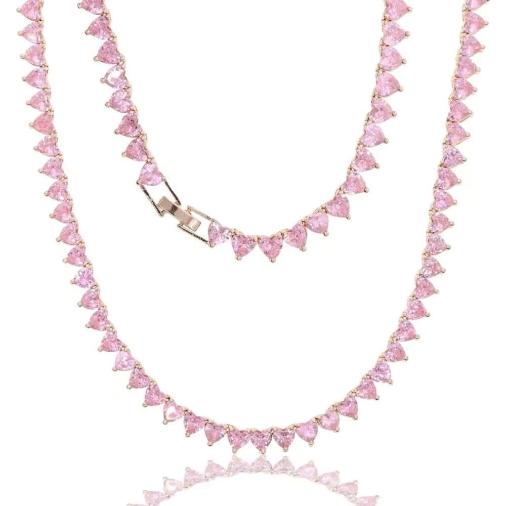 NWOT 18 IN BLINGED OUT ROSE GOLD NECKLACE